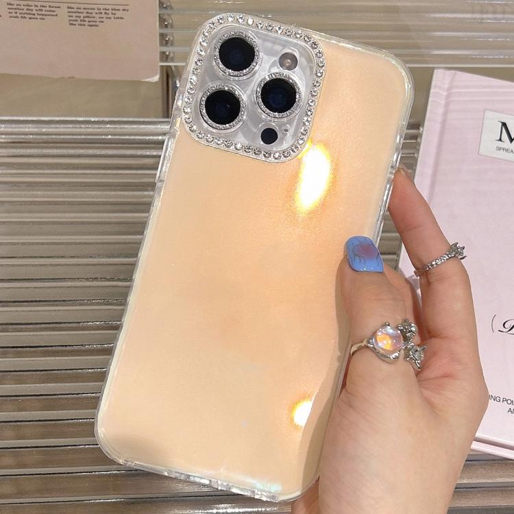 For iPhone 14 Pro Max Precise Cutouts Transparent Diamonds Jelly Phone Case