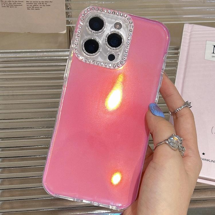 For iPhone 14 Pro Max Precise Cutouts Transparent Diamonds Jelly Phone Case