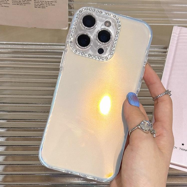 For iPhone 14 Pro Precise Cutouts Transparent Diamonds Jelly Phone Case