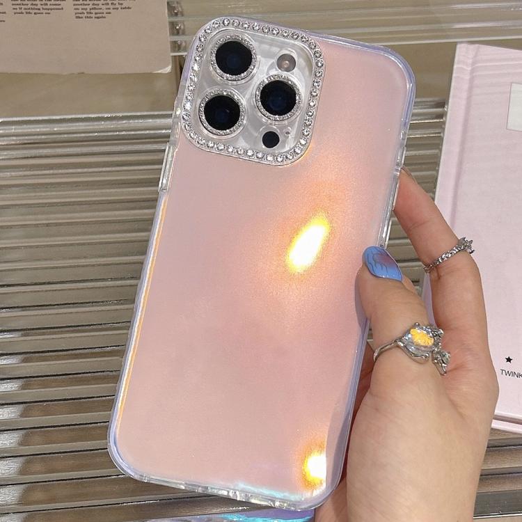 For iPhone 14 Pro Precise Cutouts Transparent Diamonds Jelly Phone Case
