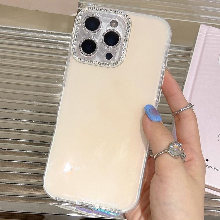 For iPhone 14 Pro Precise Cutouts Transparent Diamonds Jelly Phone Case