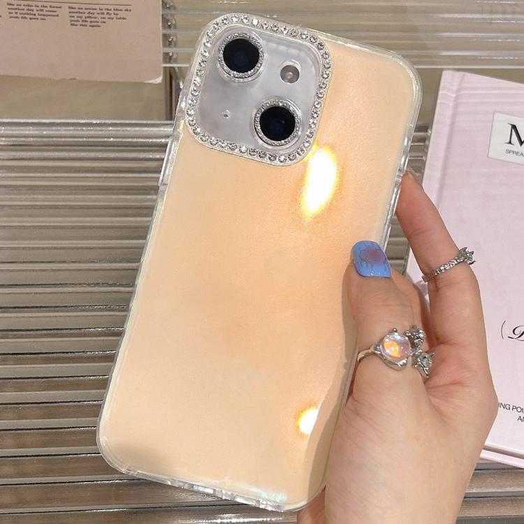 For iPhone 14 Plus Precise Cutouts Transparent Diamonds Jelly Phone Case