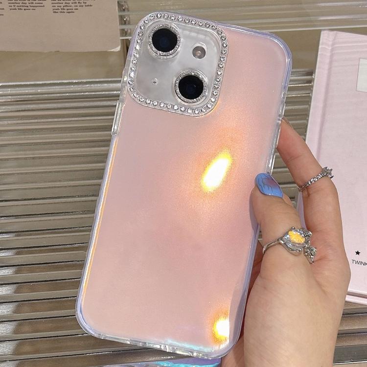 For iPhone 14 Plus Precise Cutouts Transparent Diamonds Jelly Phone Case