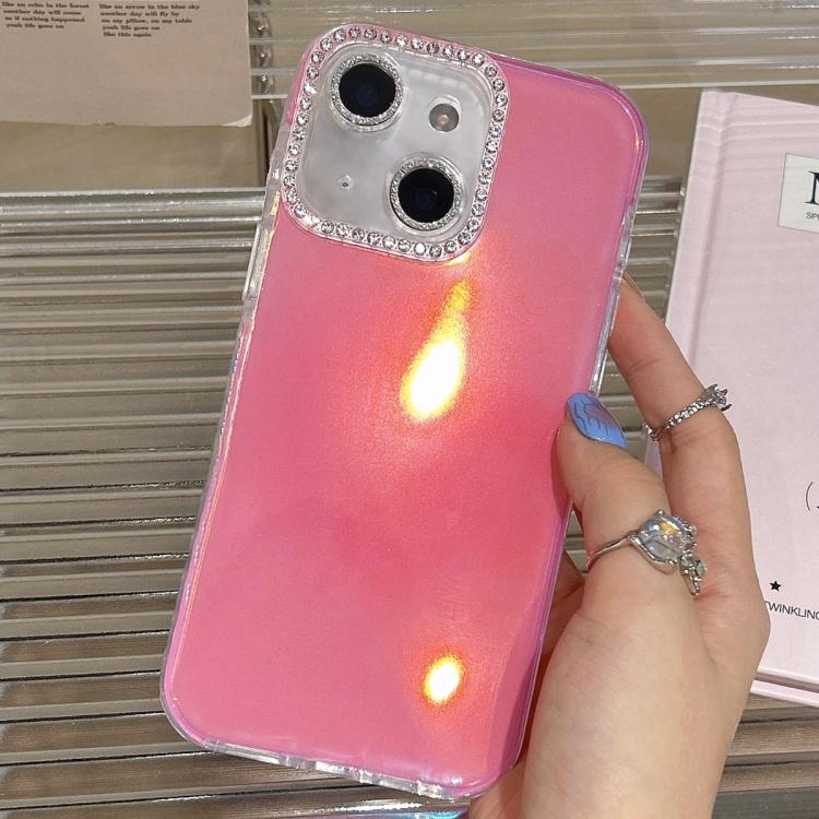 For iPhone 14 Plus Precise Cutouts Transparent Diamonds Jelly Phone Case