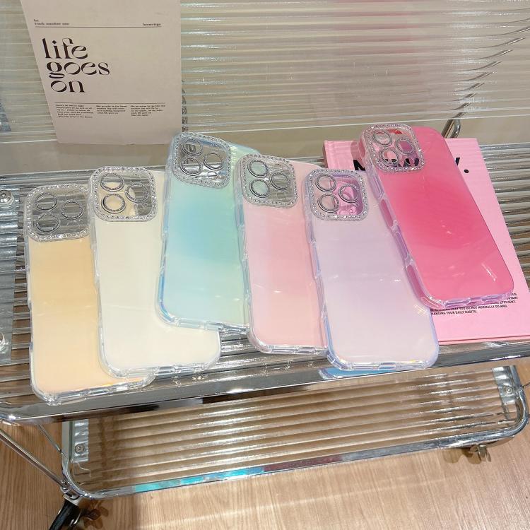 For iPhone 16 Pro Precise Cutouts Transparent Diamonds Jelly Phone Case