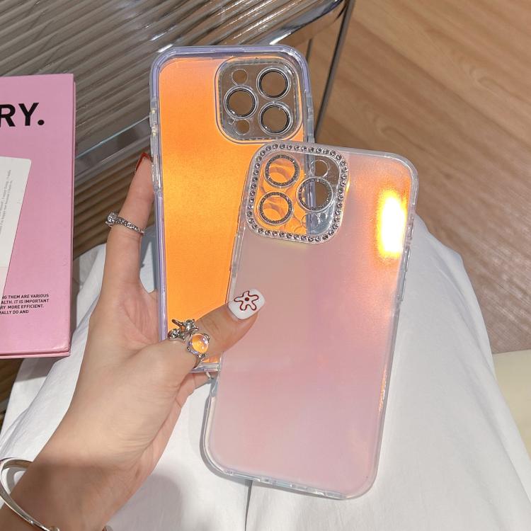 For iPhone 15 Precise Cutouts Transparent Diamonds Jelly Phone Case