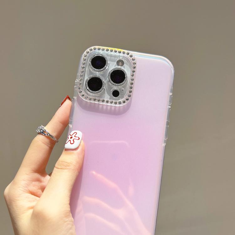 For iPhone 14 Pro Precise Cutouts Transparent Diamonds Jelly Phone Case