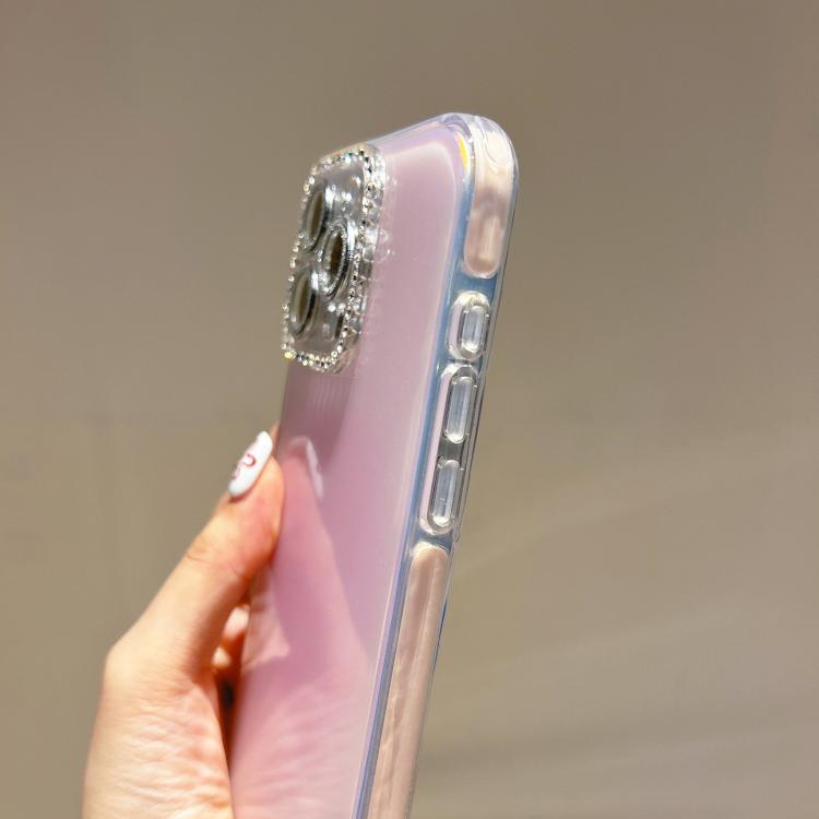 For iPhone 16 Pro Precise Cutouts Transparent Diamonds Jelly Phone Case