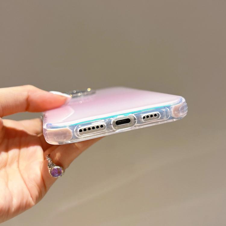 For iPhone 13 Precise Cutouts Transparent Diamonds Jelly Phone Case