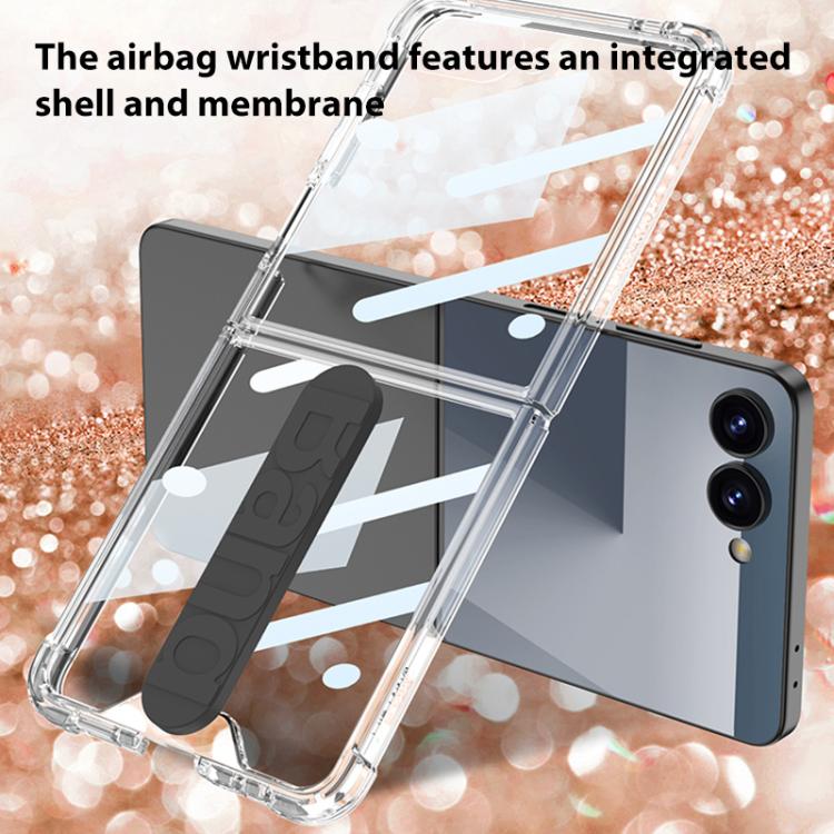 For Samsung Galaxy Z Flip7 5G GKK Integrated Airbag Phone Case with Silicone Wristband
