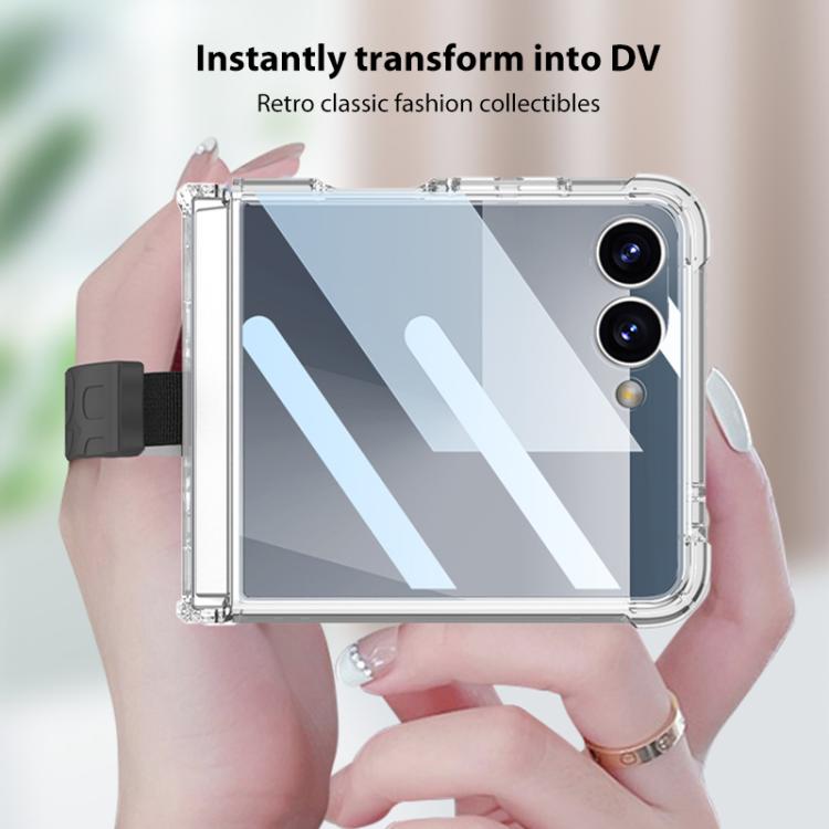 For Samsung Galaxy Z Flip7 5G GKK Integrated Airbag Phone Case with Silicone Wristband