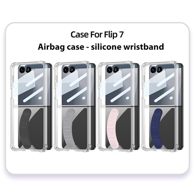 For Samsung Galaxy Z Flip7 5G GKK Integrated Airbag Phone Case with Silicone Wristband
