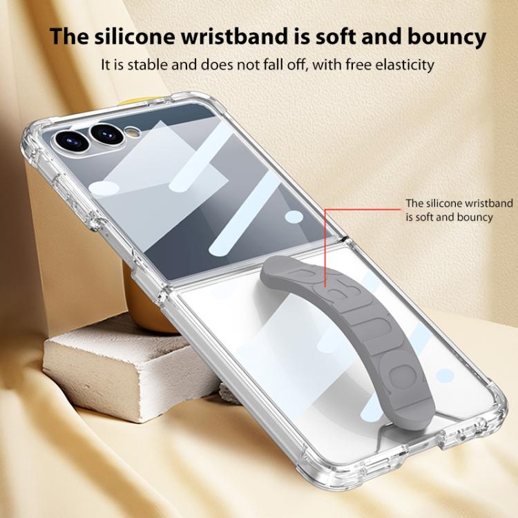 For Samsung Galaxy Z Flip7 5G GKK Integrated Airbag Phone Case with Silicone Wristband