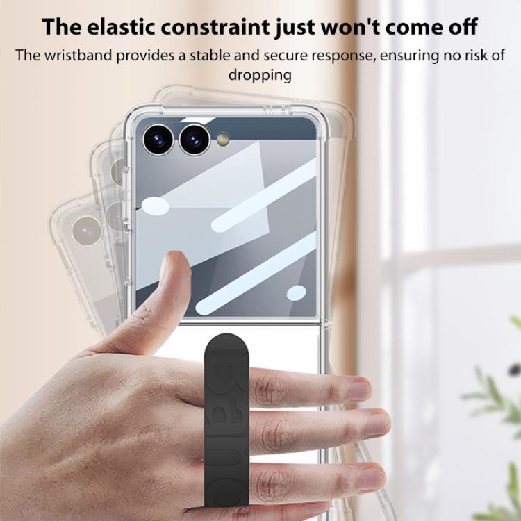 For Samsung Galaxy Z Flip7 5G GKK Integrated Airbag Phone Case with Silicone Wristband