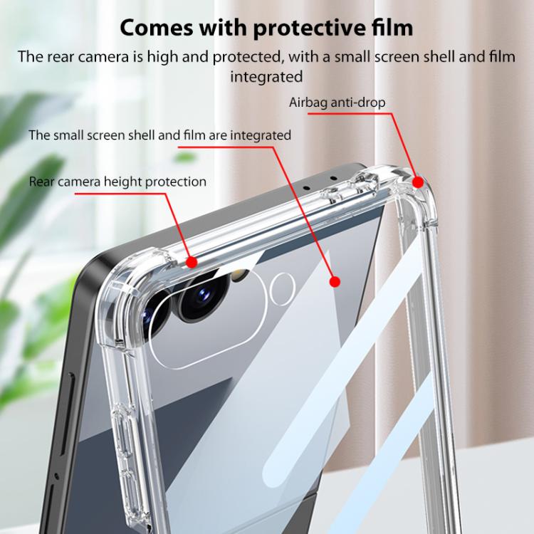 For Samsung Galaxy Z Flip7 5G GKK Integrated Airbag Phone Case with Silicone Wristband