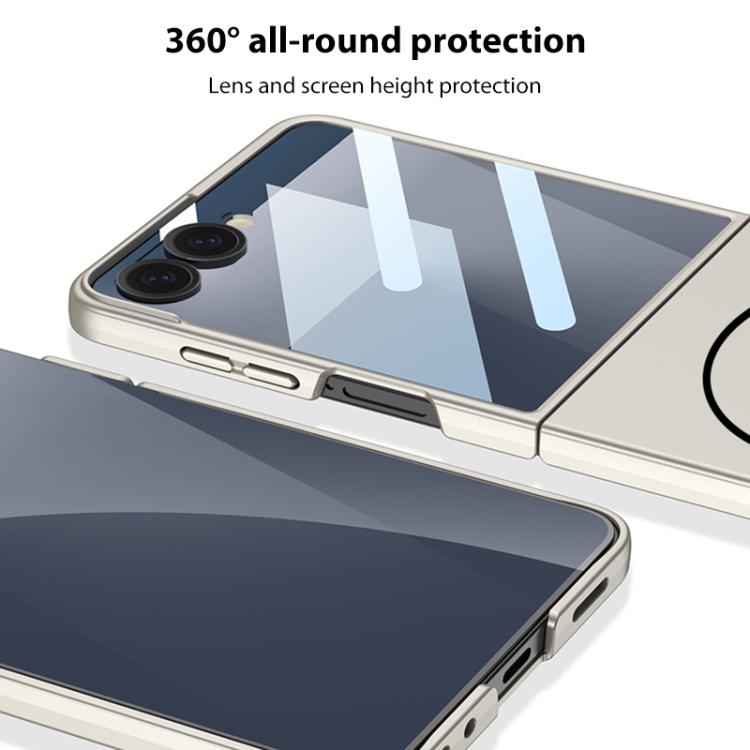 For Samsung Galaxy Z Flip7 5G GKK Integrated Ultra-thin Full Cover Contrast Color MagSafe Phone Case