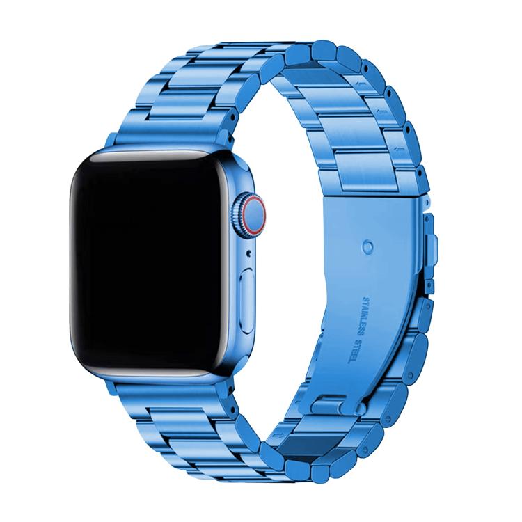For Apple Watch Series 38mm Three Beads Stainless Steel Watch Band with 3D Curved Film
