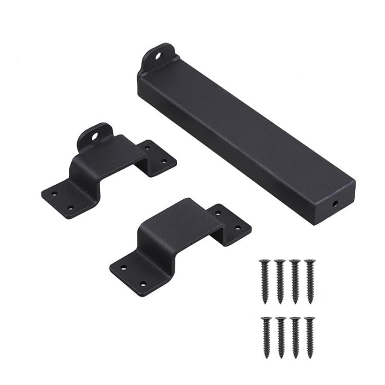 Heavy Duty Metal Door Lock Sliding Security Latch with Padlock Hole for Wooden Fence Yard - Black