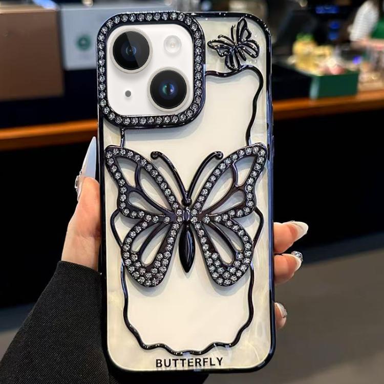 For iPhone 14 Hollow Butterfly Electroplating TPU Phone Case