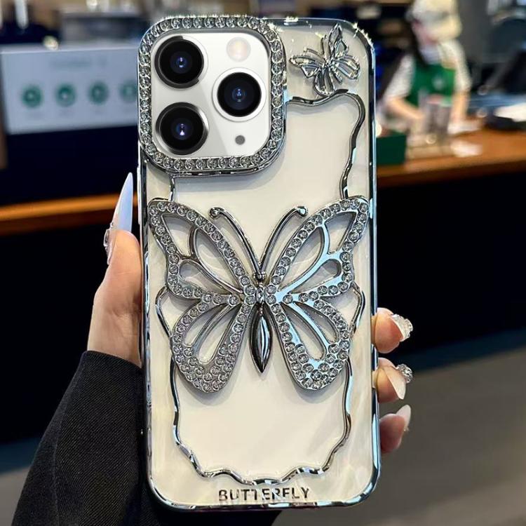 For iPhone 11 Pro Max Hollow Butterfly Electroplating TPU Phone Case
