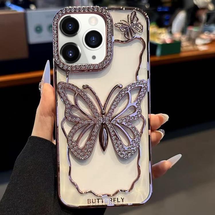For iPhone 11 Pro Max Hollow Butterfly Electroplating TPU Phone Case
