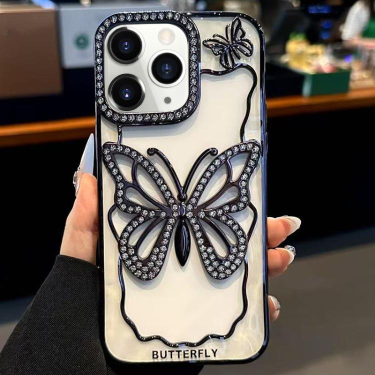 For iPhone 11 Pro Max Hollow Butterfly Electroplating TPU Phone Case