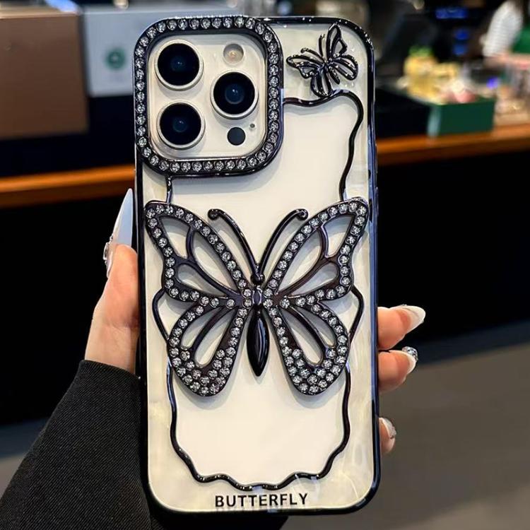 For iPhone 12 Pro Hollow Butterfly Electroplating TPU Phone Case