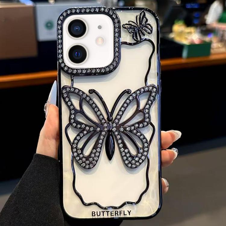 For iPhone 12 Hollow Butterfly Electroplating TPU Phone Case