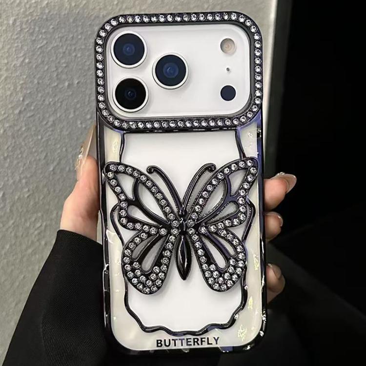For iPhone 17 Pro Max Hollow Butterfly Electroplating TPU Phone Case