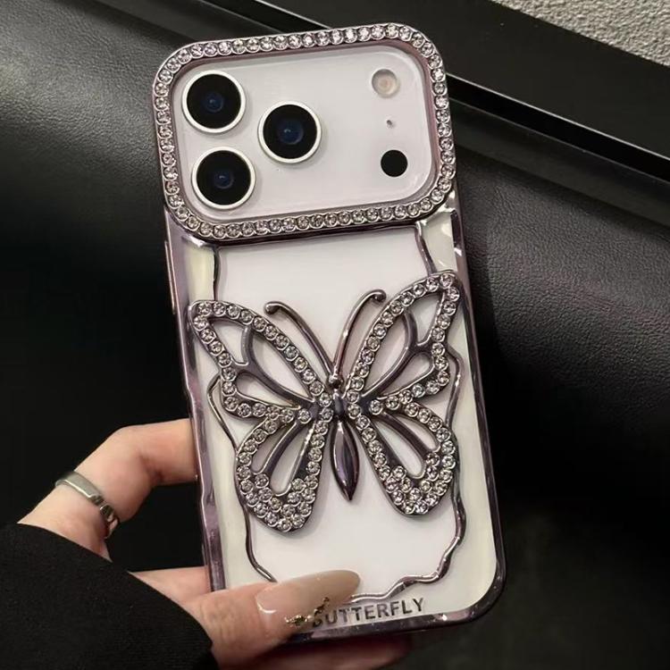 For iPhone 17 Pro Hollow Butterfly Electroplating TPU Phone Case