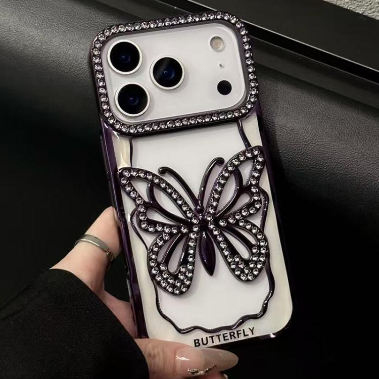For iPhone 17 Pro Hollow Butterfly Electroplating TPU Phone Case