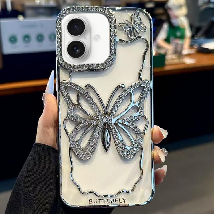 For iPhone 17 Hollow Butterfly Electroplating TPU Phone Case