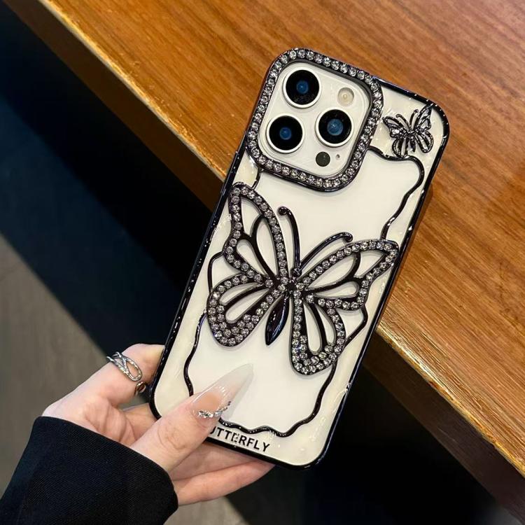 For iPhone 16 Pro Hollow Butterfly Electroplating TPU Phone Case