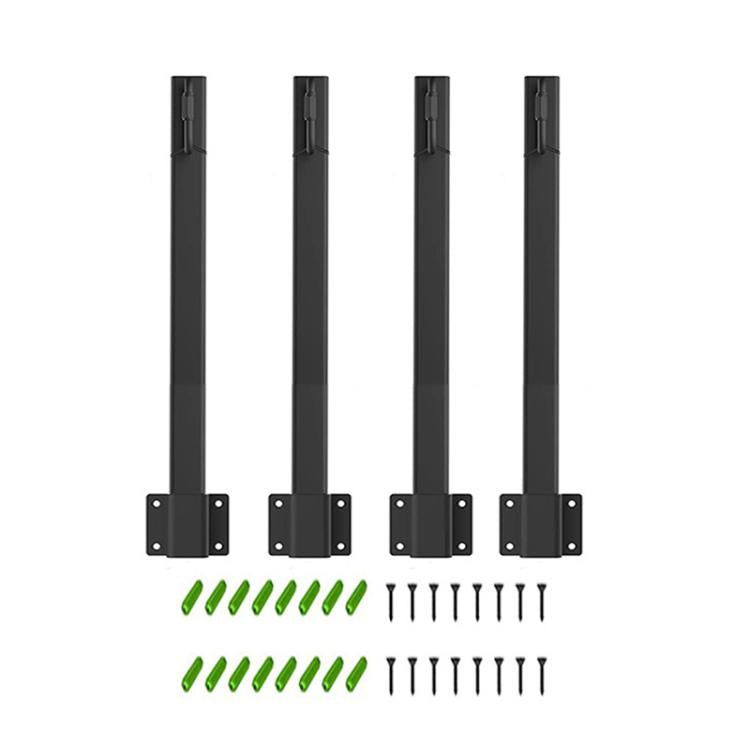 4pcs/Pack String Hanging Light Poles Fence Light Hanger With Clip Holder Hook for Outdoor Courtyard Garden - Black