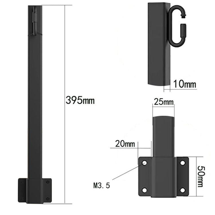 4pcs/Pack String Hanging Light Poles Fence Light Hanger With Clip Holder Hook for Outdoor Courtyard Garden - Black