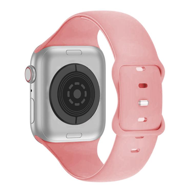 For Apple Watch Series 10 46mm Butterfly Buckle Silicone Watch Band with 3D Curved Film