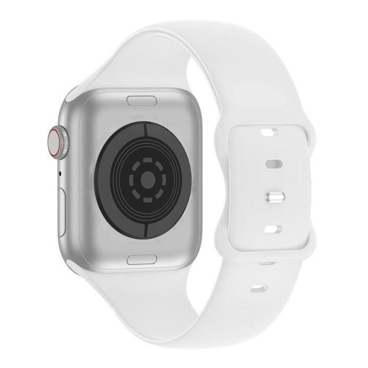 For Apple Watch Series 44mm Butterfly Buckle Silicone Watch Band with 3D Curved Film