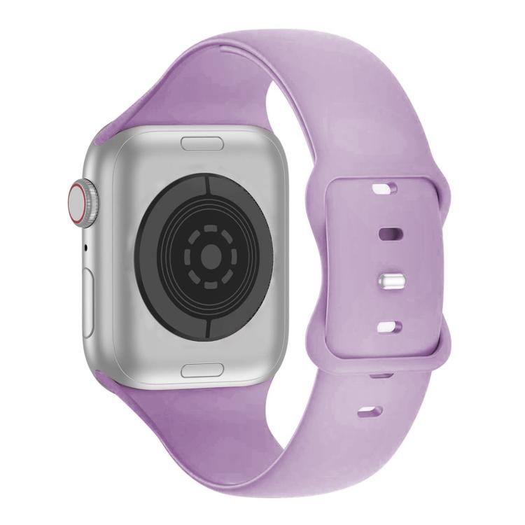 For Apple Watch Series 44mm Butterfly Buckle Silicone Watch Band with 3D Curved Film