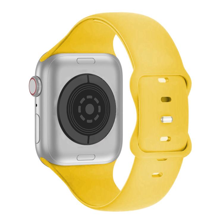 For Apple Watch Series 40mm Butterfly Buckle Silicone Watch Band with 3D Curved Film