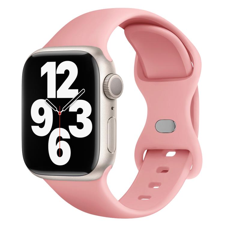 For Apple Watch Series 40mm Butterfly Buckle Silicone Watch Band with 3D Curved Film