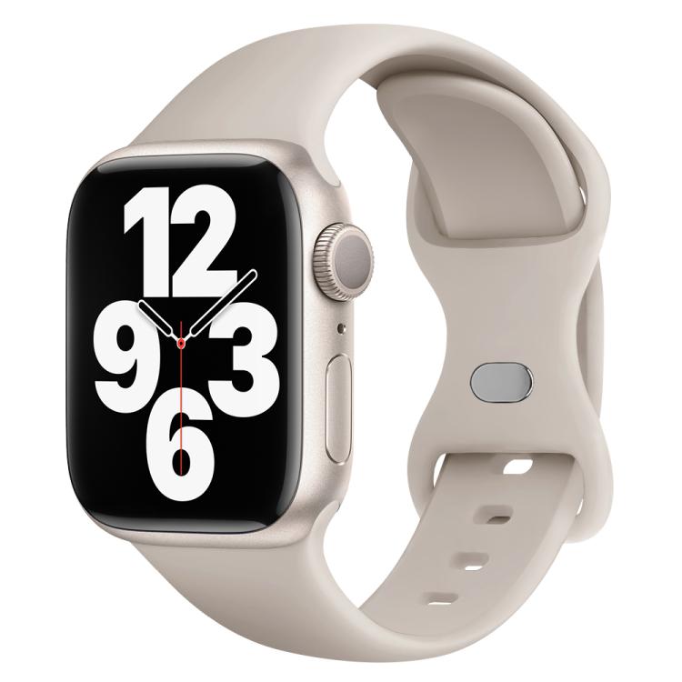 For Apple Watch Series 40mm Butterfly Buckle Silicone Watch Band with 3D Curved Film