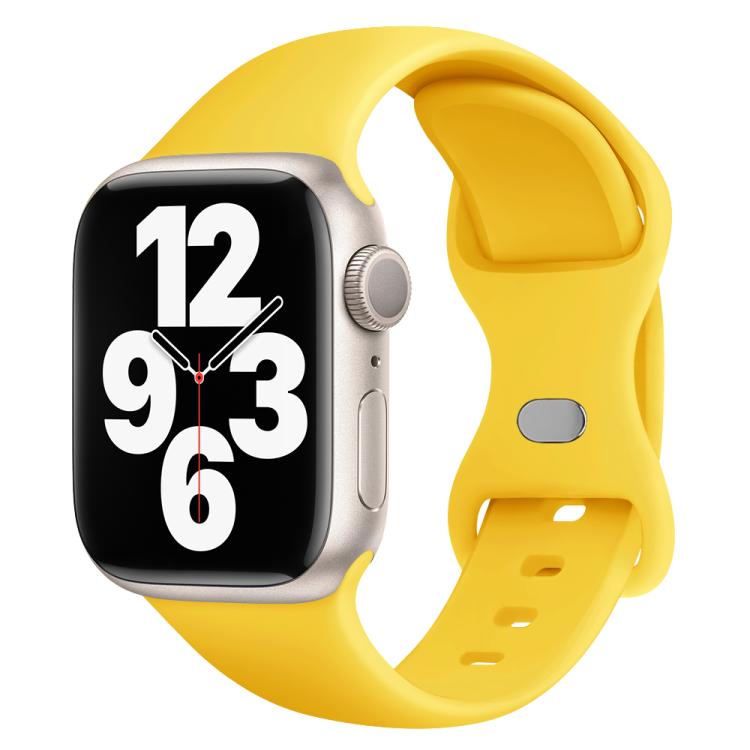For Apple Watch Series 45mm Butterfly Buckle Silicone Watch Band with 3D Curved Film