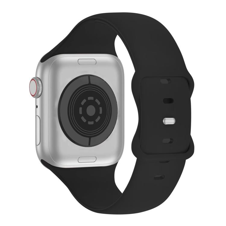 For Apple Watch Series 41mm Butterfly Buckle Silicone Watch Band with 3D Curved Film
