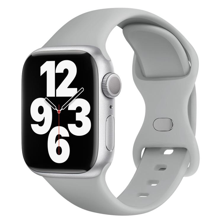 For Apple Watch Series 38mm Butterfly Buckle Silicone Watch Band with 3D Curved Film