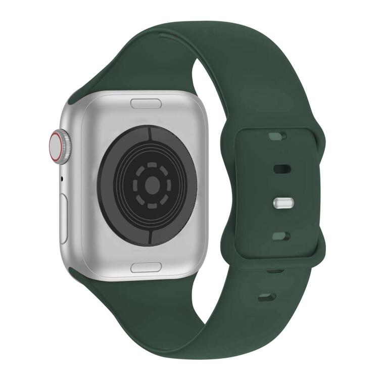 For Apple Watch Series 42mm Butterfly Buckle Silicone Watch Band with 3D Curved Film