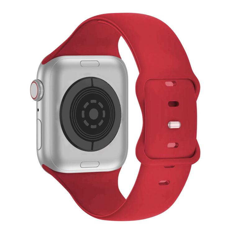 For Apple Watch Series 42mm Butterfly Buckle Silicone Watch Band with 3D Curved Film