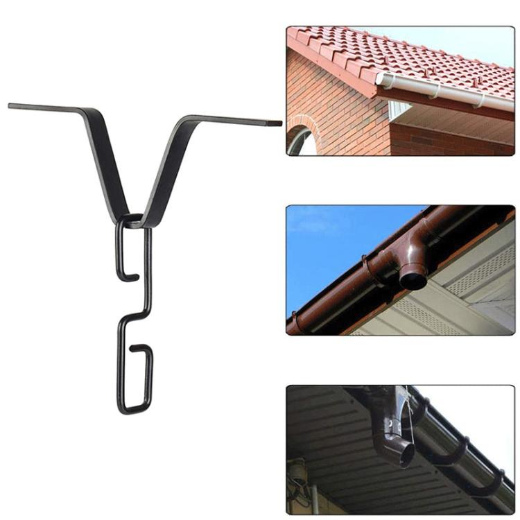 Rain Chain Gutter Adapter Chain Hook Replacement Downspout for V-Shaped Gutters - Black