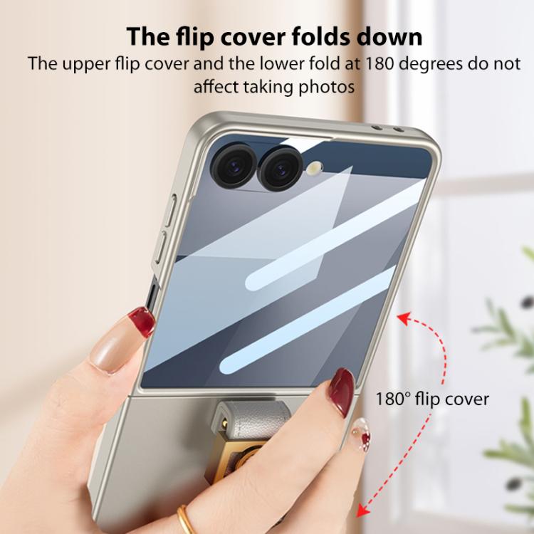 For Samsung Galaxy Z Flip7 5G GKK Integrated Ultra-thin Phone Case with Z Ring