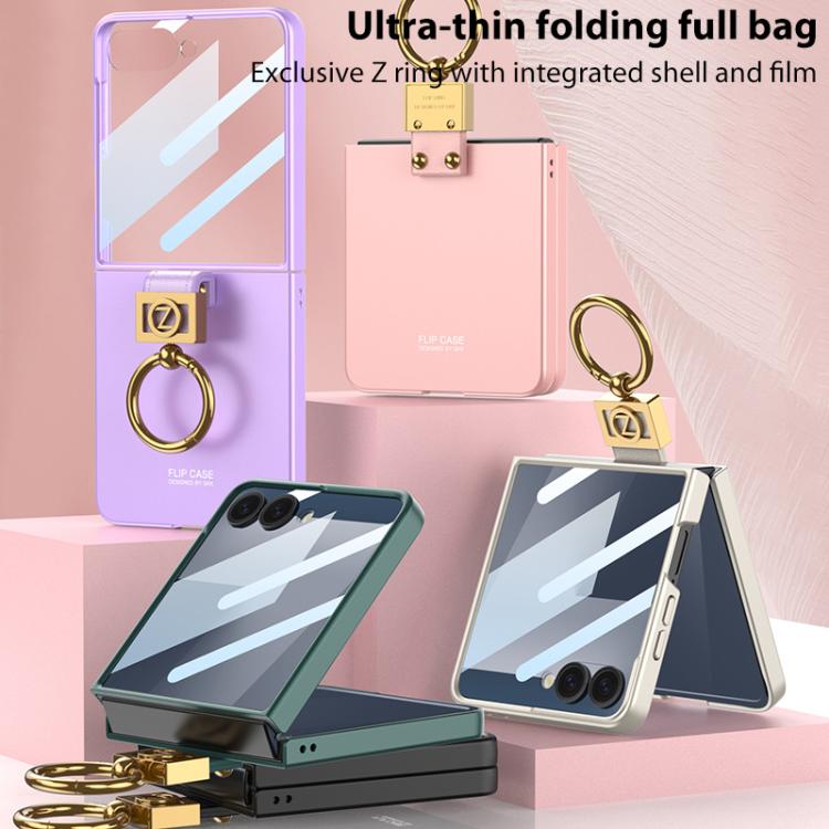 For Samsung Galaxy Z Flip7 5G GKK Integrated Ultra-thin Phone Case with Z Ring
