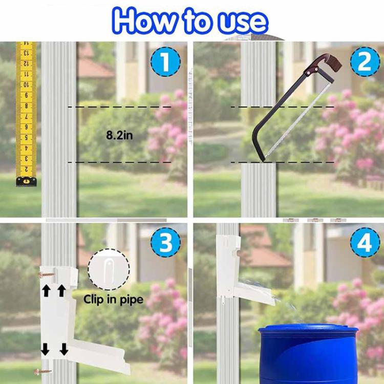 Rainwater Collector Downspout Rainwater Diverter for 3 x 4 inch Rectangular Downspout - White